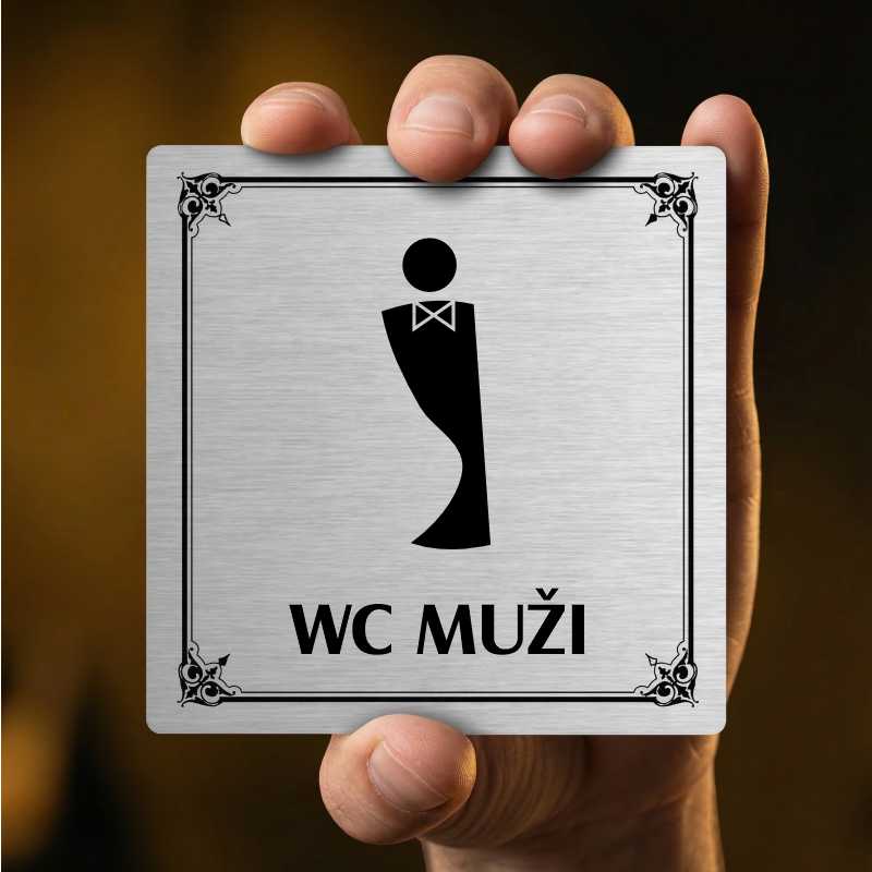 WC muži, 148x148mm, stříbrná, Nebraska
